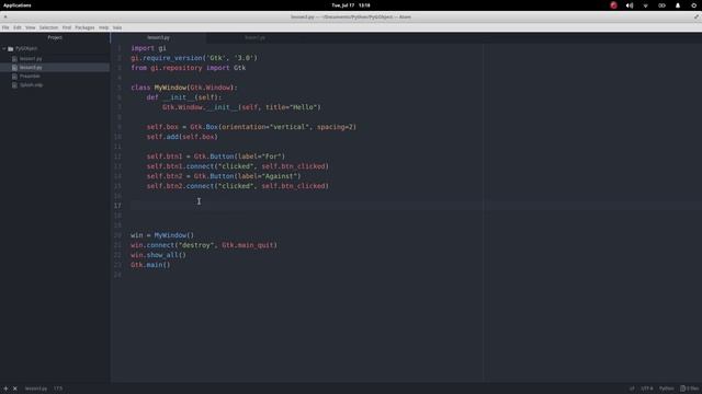 PyGObject Lesson 3 Box Layout Gtk and Python смотреть онлайн