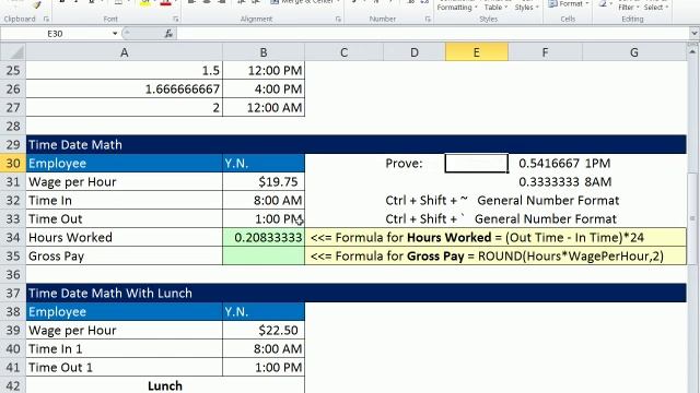 Excel 2010 Business Math 43: Excel Time Number Formatting & Excel Time Math смотреть онлайн