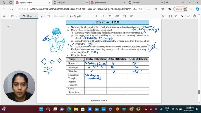 Symmetry S4-CBSE-GRADE 7- Exercise 12.3-Malayalam#mathematics смотреть онлайн
