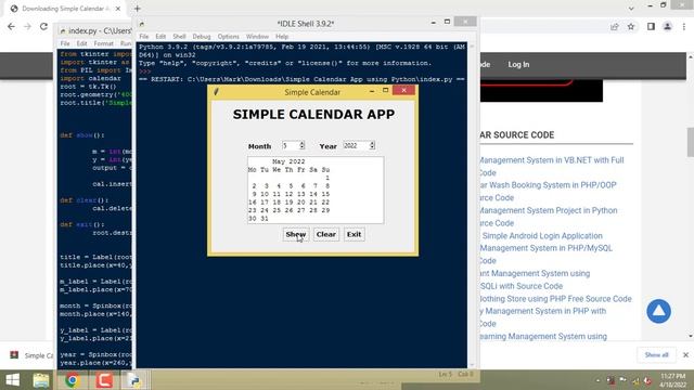 Simple Calendar App using Python смотреть онлайн