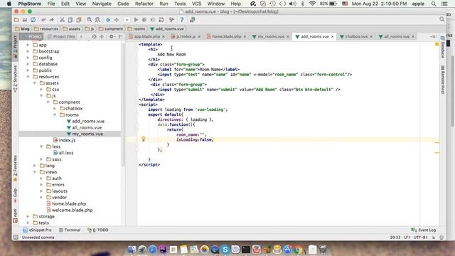 lesson 14 real time chat app laravel vuejs pusher loading bar on add room смотреть онлайн