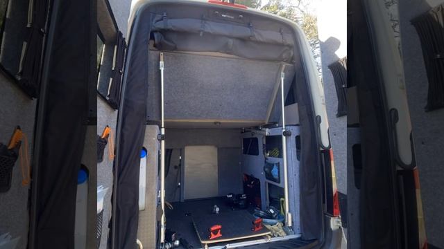 MERCEDES SPRINTER MWB 144 Custom Camper Build W/ Bed That Rises & Slides Back For More Living Space