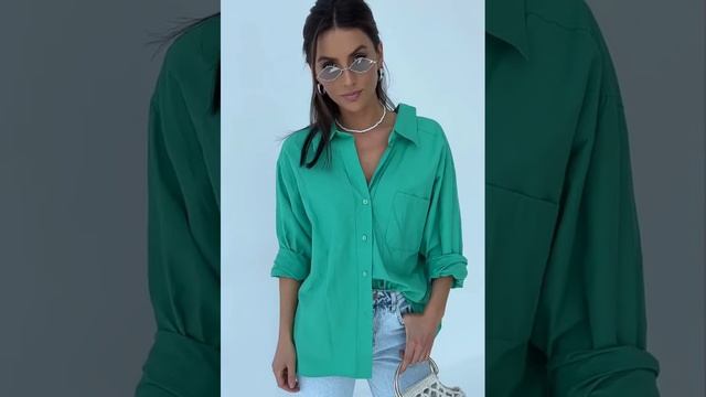 Женская блуза рубашка в стиле оверсайз смотреть онлайн