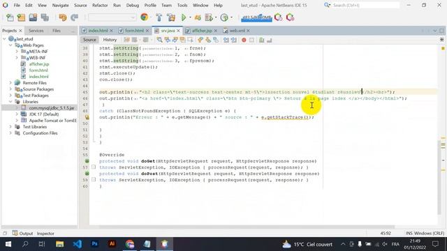 Gestion Etudiant Java EE Avec MySQL Utilisant IDE NetBeans + code source смотреть онлайн