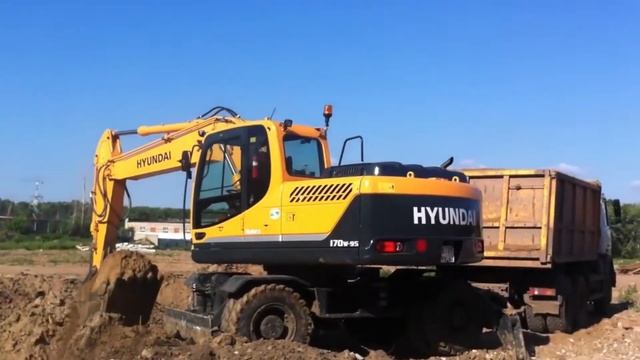 Колесный экскаватор Hyundai R170W-9S смотреть онлайн