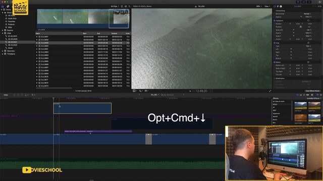 Вставка фрагмена. Техники монтажа в Final Cut Pro X.