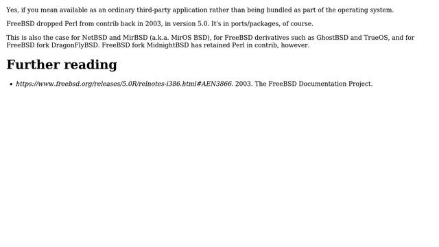 Is there a unix-like system that doesn't come with Perl? (4 Solutions!!) смотреть онлайн