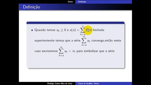 Curso de análise real . Teoria de séries Parte 2 . Critério de comparação . смотреть онлайн