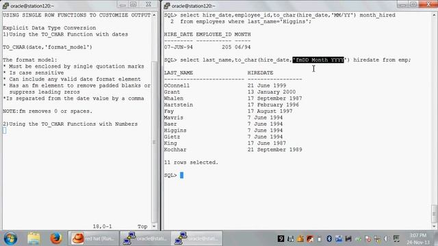 3.8 To char function with dates and numbers смотреть онлайн