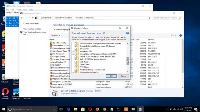 Activate Telnet in Windows 10 смотреть онлайн
