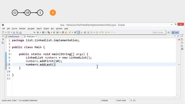 Linked list java 구현 3 - addLast смотреть онлайн