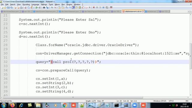 JDBC - CallableStatement(Sample code) смотреть онлайн