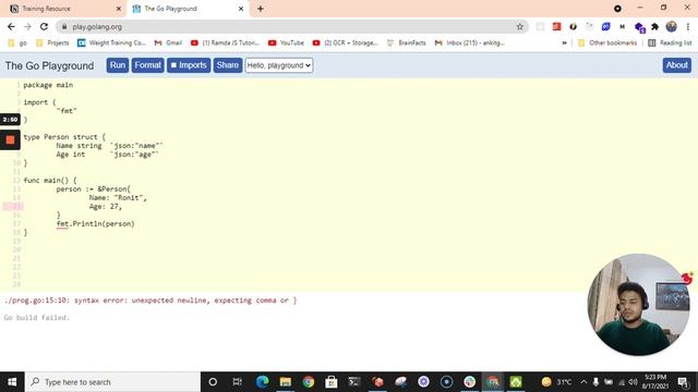 Json encoding 1 - Go lang смотреть онлайн