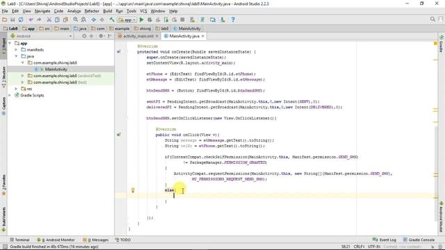 Send SMS using SMS Manager, Broadcast Receiver in Android | Android for Beginners (HD) - 8 смотреть онлайн