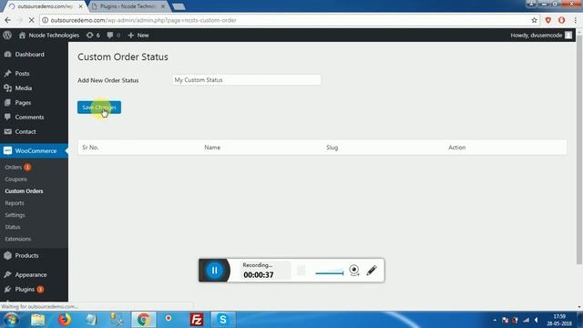 WordPress Custom Order Status Plugin