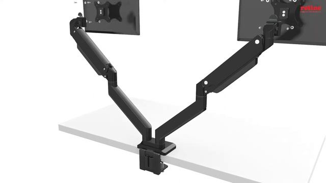 ROLINE Dual LCD Monitor Stand Pneumatic, Desk Clamp, Pivot, max. 15 kg смотреть онлайн