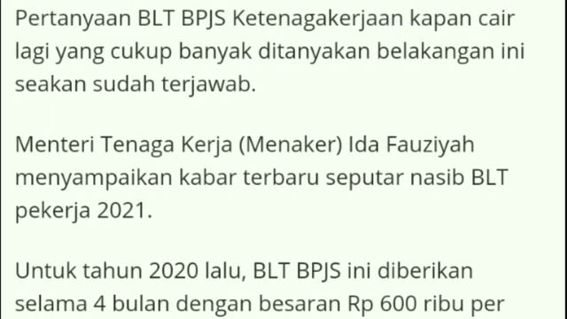 INFO TERBARU BLT KARYAWAN TERMIN 3 2021 смотреть онлайн