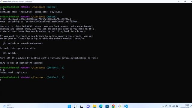 Acceder a versiones anteriores de tu código con Git смотреть онлайн