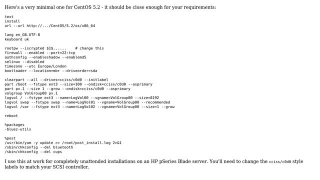 DevOps & SysAdmins: examples of kickstart files for CentOS 5.3 (2 Solutions!!) смотреть онлайн