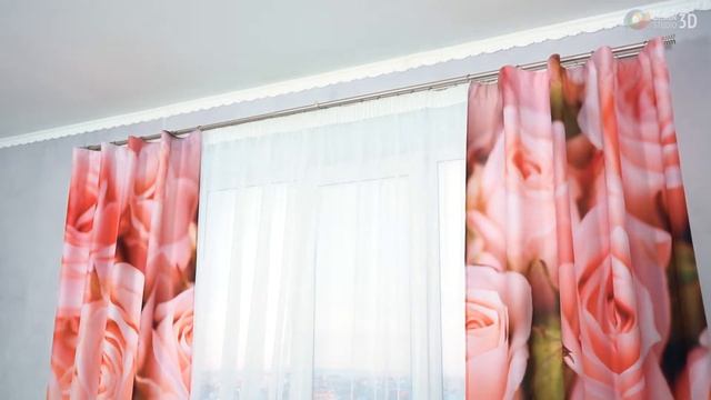 3D Фотошторы «Кремовые розы» смотреть онлайн