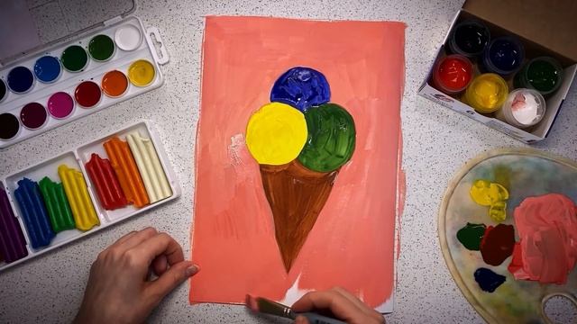 Рисуем мороженое  Онлайн рисование для малышей Развивающее занятие для ребенка 3-5 лет