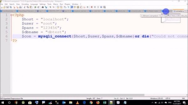 How to connect php to mysql database using phpmyadmin