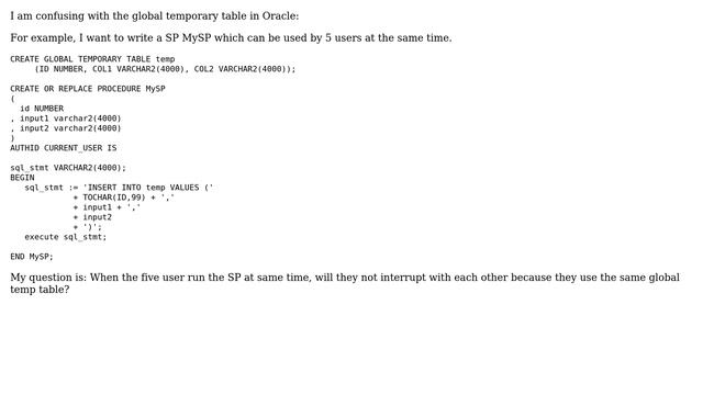 Databases: About Global Temporary Table and Stored Procedure in Oracle смотреть онлайн