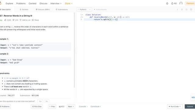 LeetCode October Daily - Day 01 - 557. Reverse Words in a String III смотреть онлайн