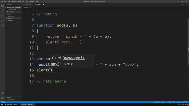 9. Kurs JavaScript - Funkcje cz. 2 (return, rekurencja) смотреть онлайн