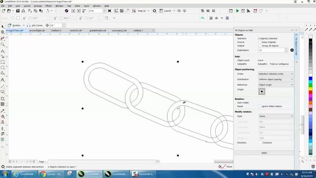 Corel Draw Tips & Tricks Object to Path make a chain смотреть онлайн