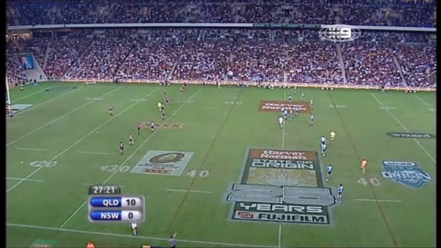 State of Origin. Carl Webb batters Luke Bailey and NSW. смотреть онлайн