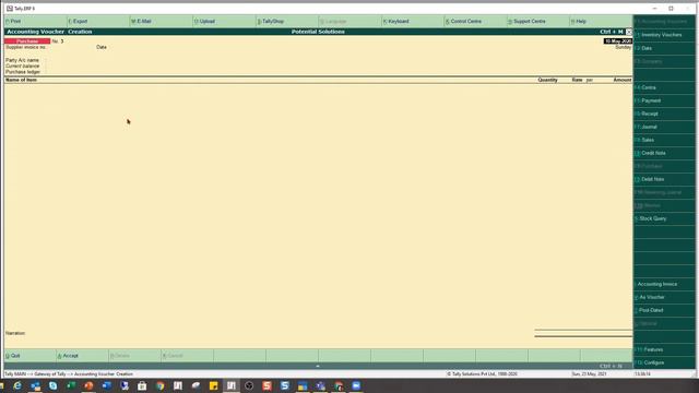 Inventory Module In Tally (Voucher Entry) Part - 5