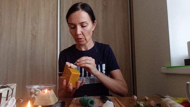 Свеча из воска с розой. Свеча в подарок. Заливная свеча. смотреть онлайн