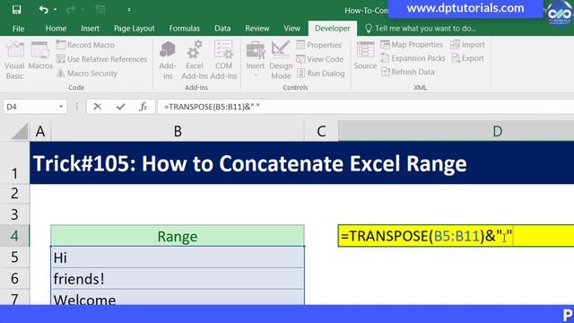 How To Concatenate Excel Ranges [ Easy Method in Excel ] смотреть онлайн