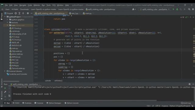 Python shape modeling using OpenGL render mechanism, cylinders, prisms, cones and pyramids смотреть онлайн