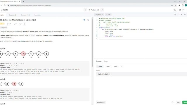 October 14/2022 LeetCode Challenge: Delete the Middle Node of a Linked List смотреть онлайн