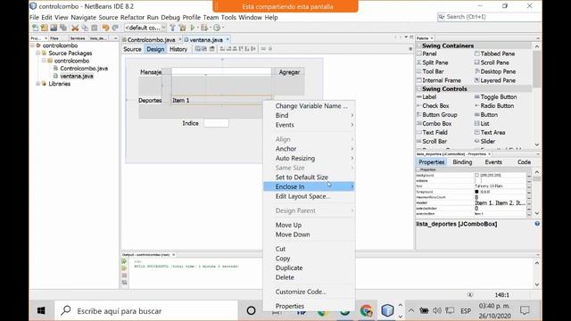 Ejemplo de propiedades del ComboBox de la Librería Swing de JAVA смотреть онлайн