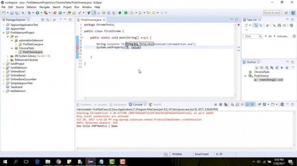 Selenium Webdriver 3.4.0 on google Chrome with java