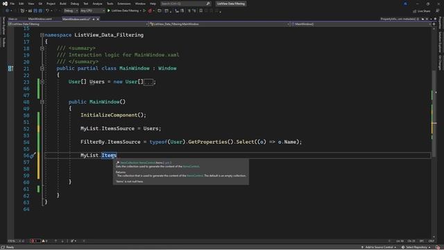 Data Filtering In A ListView [WPF]