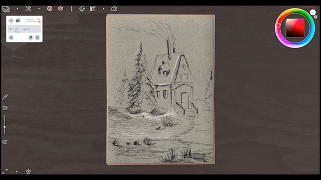 ?ГРАФИЧЕСКИЙ ПЛАНШЕТ | РИСУЕМ ЗИМНИЙ ПЕЙЗАЖ | How to draw on a graphics tablet? смотреть онлайн