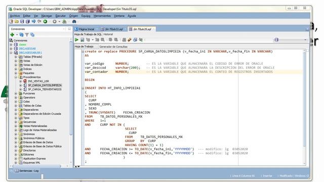 Creación de StoreProcedure en Oracle Nivel Básico - Tercera Parte (1 de 2) смотреть онлайн