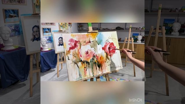 Розы акварель . Быстрая техника смотреть онлайн