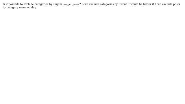 Wordpress: Exclude category by slug in pre_get_posts? смотреть онлайн