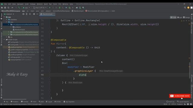How to Implement Mirror Effect with Image in Jetpack Compose | Android | Kotlin | Make it Easy смотреть онлайн