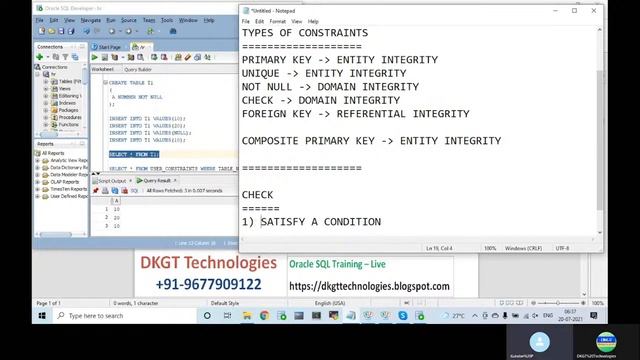 Oracle SQL Training in Tamil Live 2 | DKGT Technologies смотреть онлайн