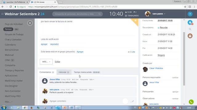 Bitrix24 Primeros pasos 21 de septiembre 2017 смотреть онлайн