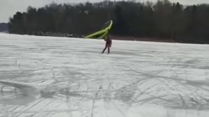 Вингфойл. Винг серфинг зимой. Первые шаги.