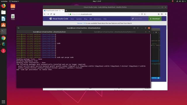How to Uninstall Visual Studio Code in Ubuntu 19.04 18.04, Debian, Linux Mint смотреть онлайн