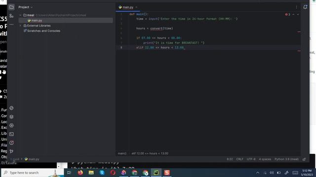 CS50’s Introduction to Programming with Python Problem Set 1 - Meal Time смотреть онлайн