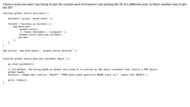 Wordpress: $post-＞ID incorrect within meta box смотреть онлайн